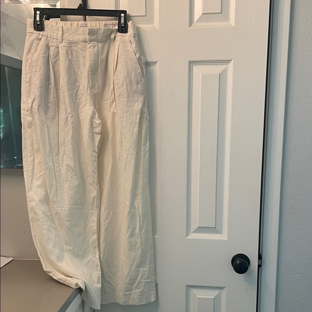 GAP Cream Wide-Leg Trousers